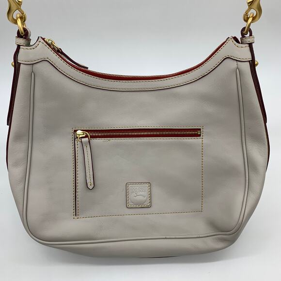 Dooney & Bourke Crossbody Florentine Leather Purse Ecru Large Bags - Picture 2 of 16